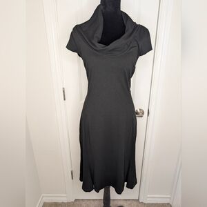 Ann Taylor Black Cowl Neck Midi Dress